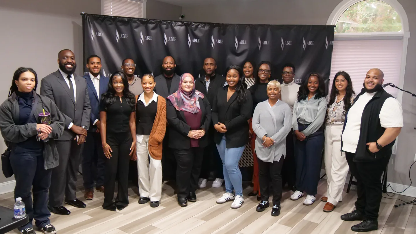 The ABLE community gathered for a group photograph at the Leadership Lab